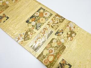 鳳凰に菊・枝梅模様織り出し袋帯